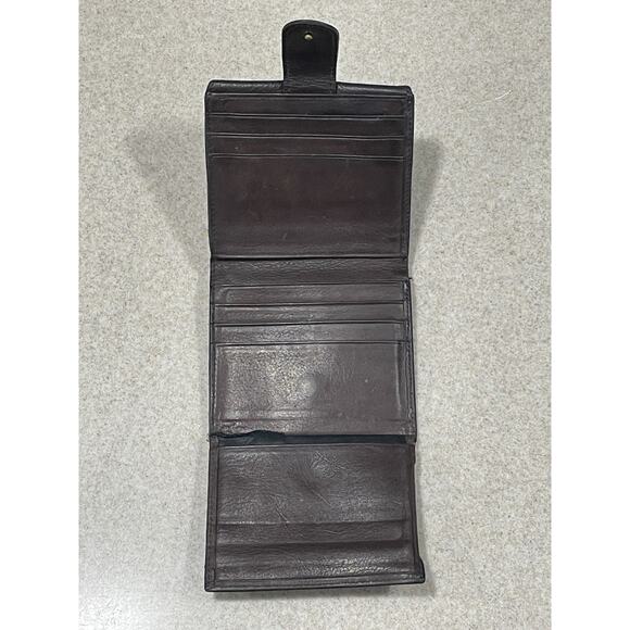 Vintage Stone Mountain Small Brown Leather Tri-fold Wallet Cardholder - Picture 4 of 10